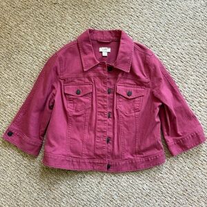 LOFT Women’s Raspberry Pink Jean Jacket Size L